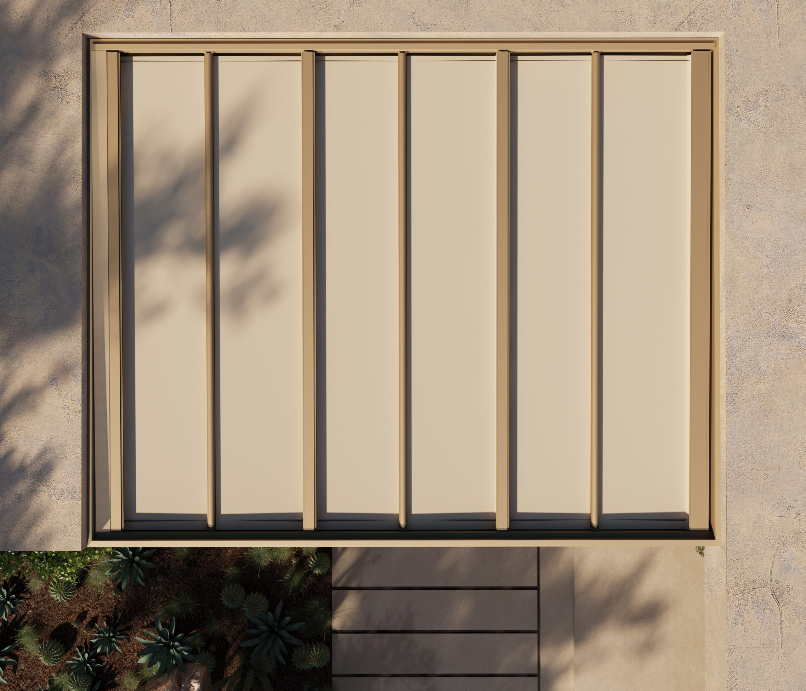 Pergola Brustor B310 installée sur une terrasse devant une maison - Ets Latinne 06